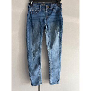 Justice Girls Jeans Distressed Denim Medium Wash Skinny Pants Size 12